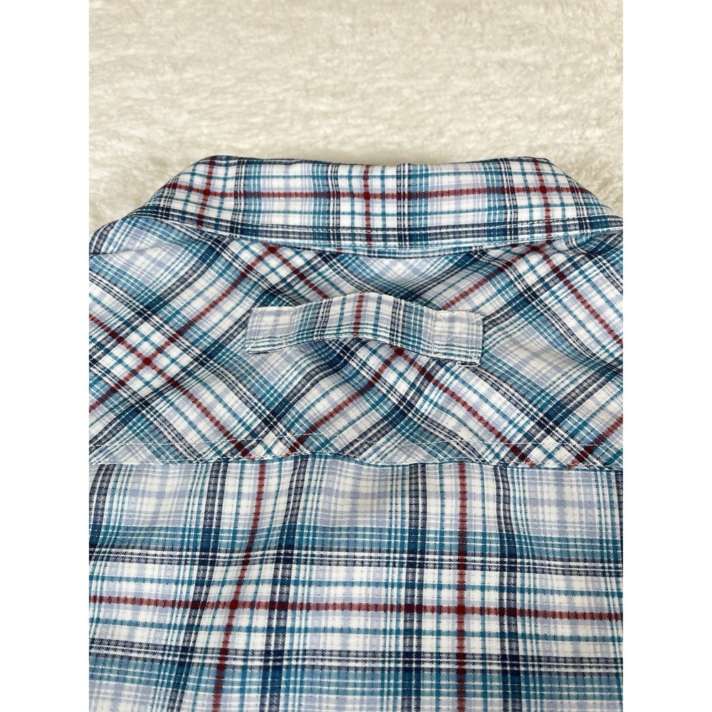Duluth Trading Co Breezeshooter Red White Blue Vented Check‎ S/S Shirt Men's 3XL - Picture 7 of 9